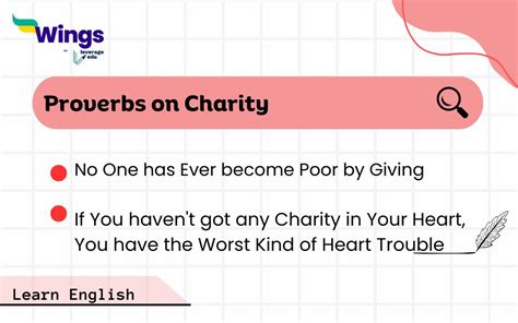 charity idioms|Charity Proverbs.